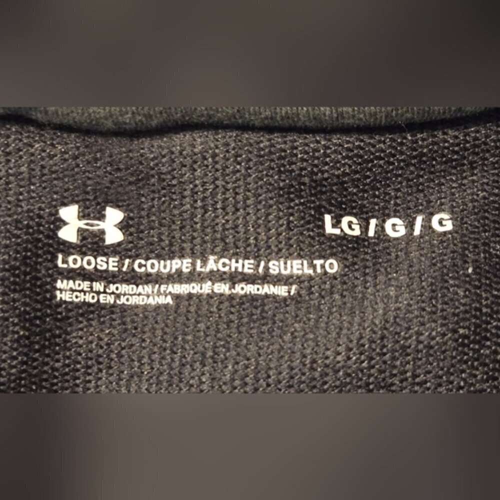 Under Armour Rival Terry Taped Pullover Hoodie Charcoal Gray Womens Large - Picture 10 of 11